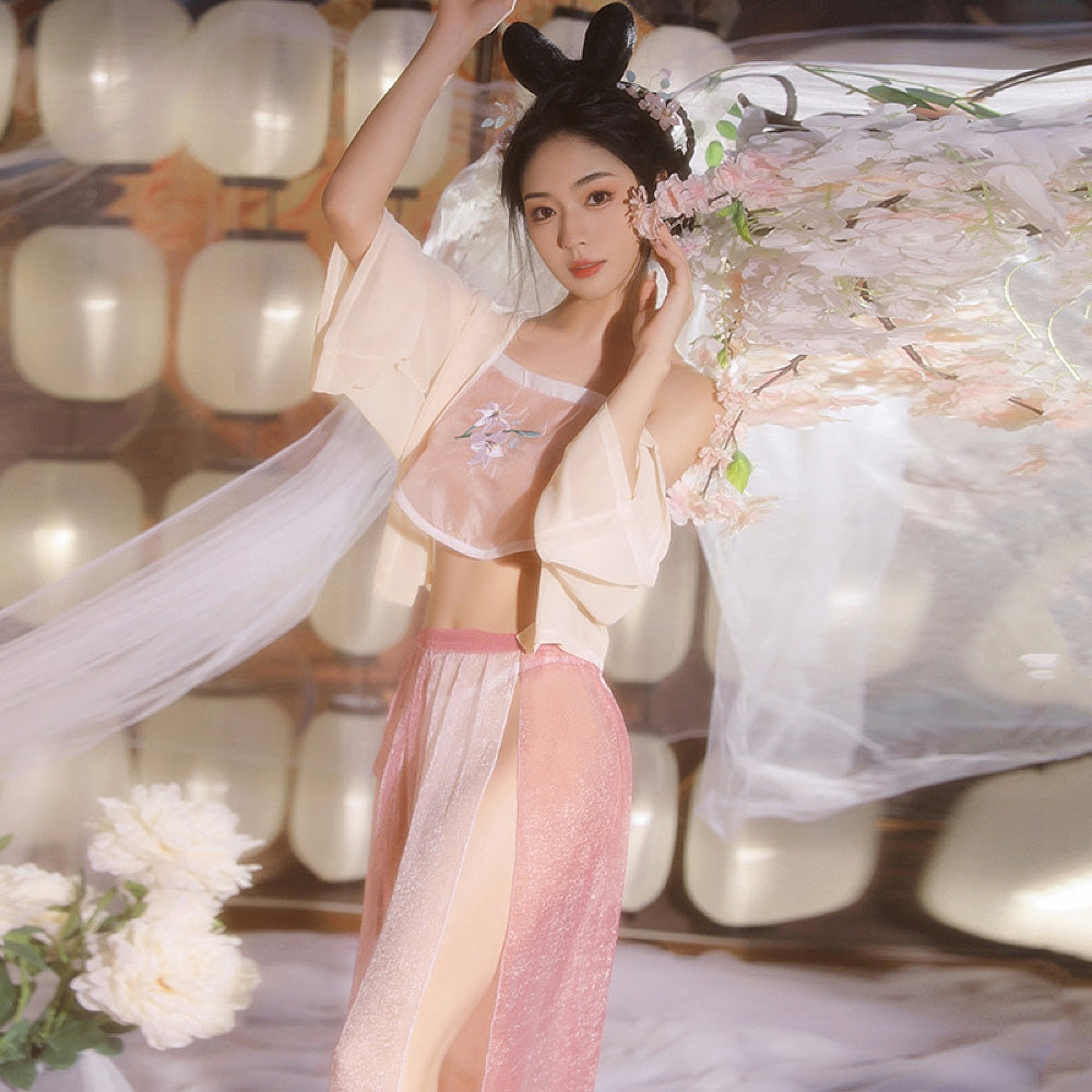 fei-mu-ancient-wind-lily-fairy-tied-skirt-set-pink-beige-white-16588a-4